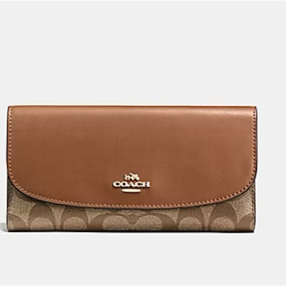 👛👛 NWT COACH Checkbook Wallet In Signature Canvas👛👛